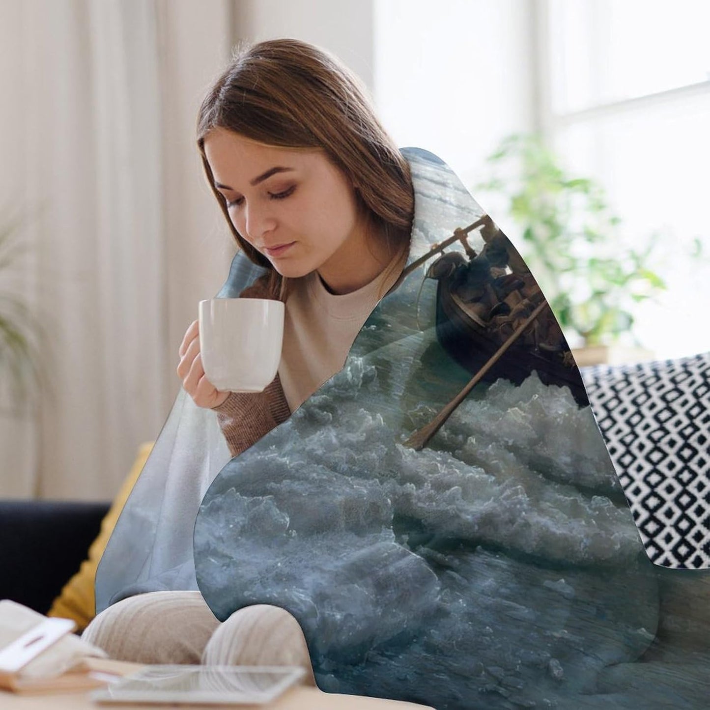 Washington Crossing The Delaware Throw Blanket Soft Warm Flannel Bed Blanket for Couch Sofa