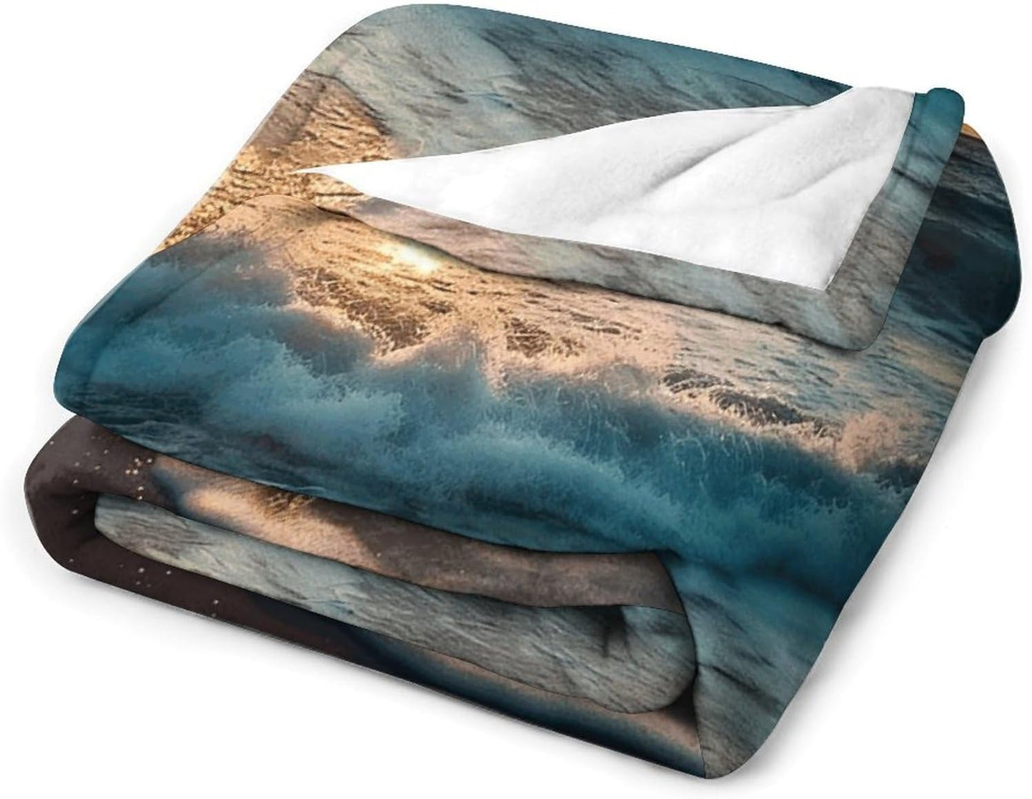 Ocean Sunrise Throw Blanket for Couch Super Soft Warm Lightweight Throw Blankets Cozy Flannel Bed Blanket Cute Decorative Blankets for All Seasons Home Decor Gift 40"*50" （100 * 130cm）