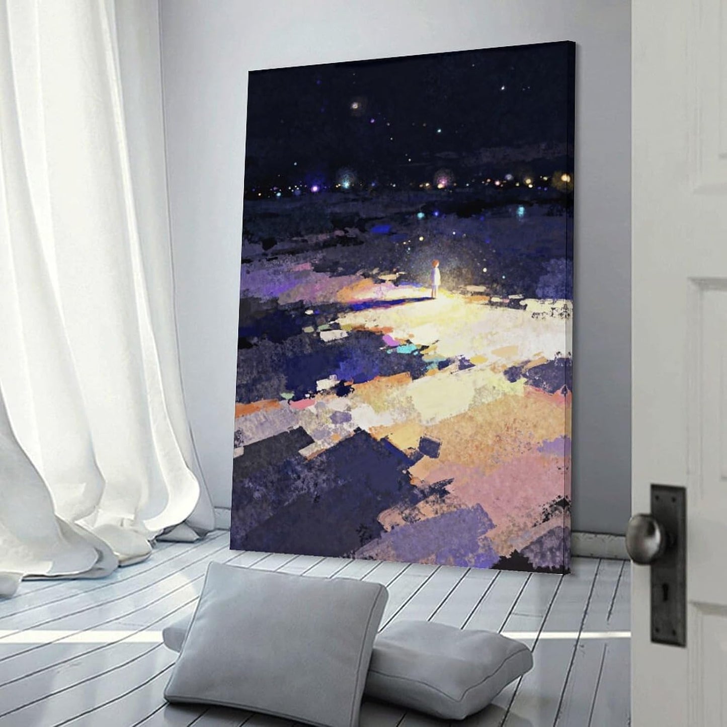 The World of Loneliness - 3 Oil Painting Print, Loneliness Wall Art, Moody Aesthetic Painting, Suitable for Reading Nook, Living Room, Bedroom Frame-style 08x12inch(20x30cm)