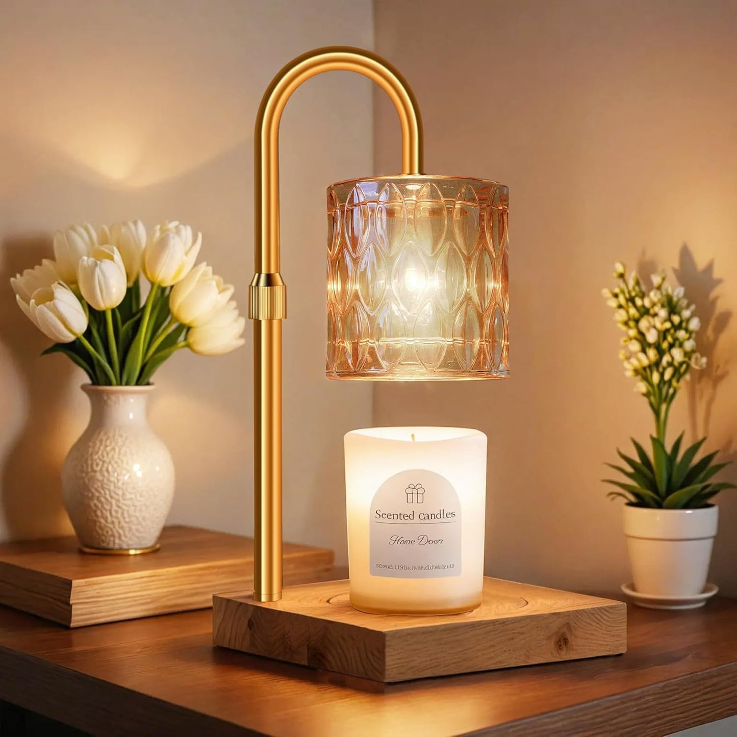 Candle Warmer Lamp Gifts for Women - Home Decor Aesthetic mom Birthday Gift ideas - Wax melt Warmers Light for Office Bedroom New Homes Room - Candles Lamps with Timer Valentine's Day Gift Woman