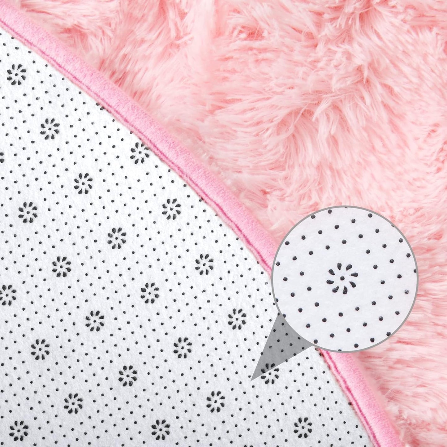 junovo Round Rug 5x5 Feet Fluffy Soft Area Rugs for Kids Girls Room Princess Castle Plush Shaggy Carpet Cute Circle Nursery Rug for Kids Girls Bedroom Baby Room Home Decor Circular Carpet,Pink