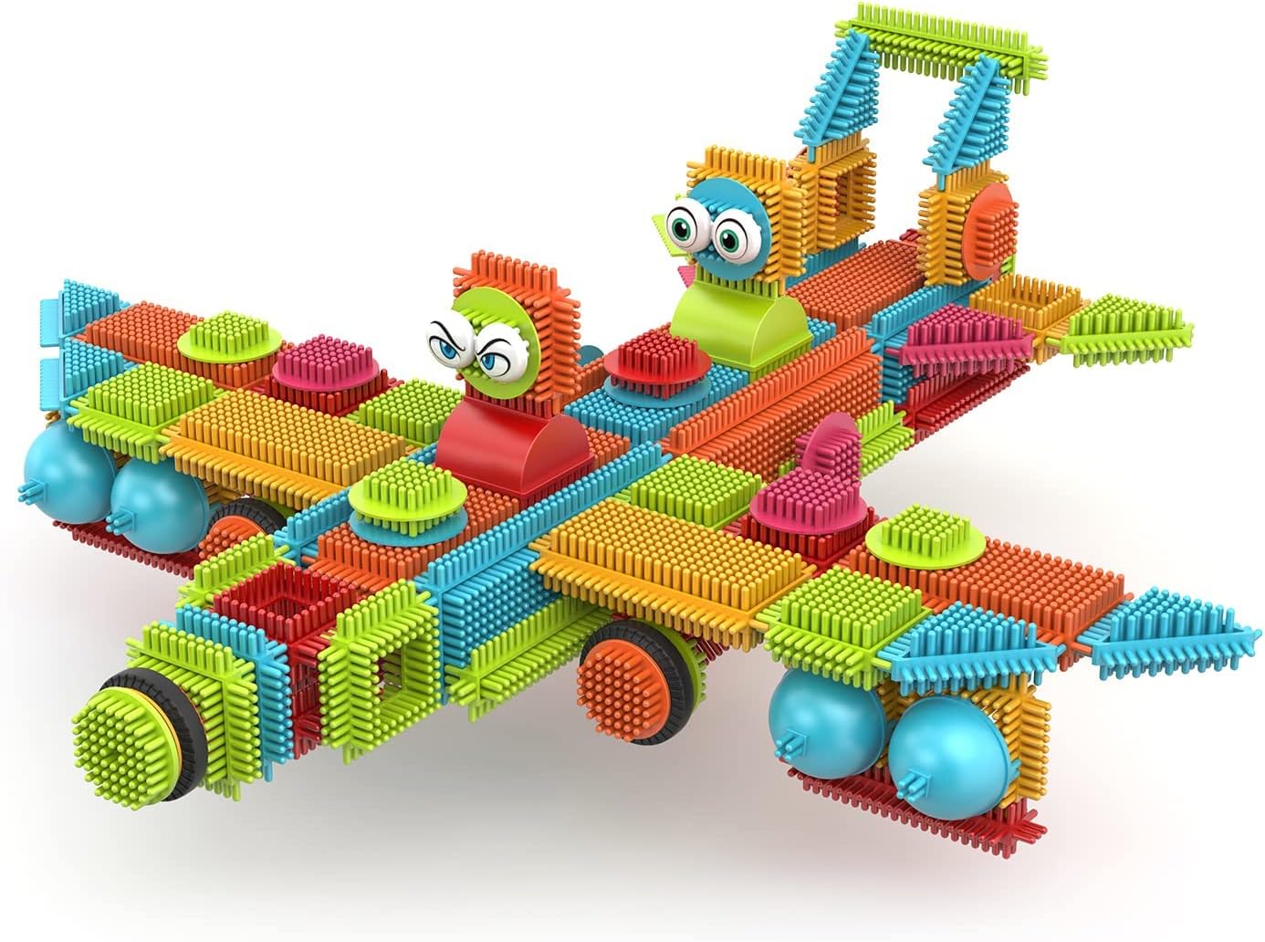 Contixo 144 pcs Bristle Shape 3D STEM Building Toys, Construction Learning Stacking Educational Block, Creativity Beyond Imagination, Inspirational, Safe & Durable, Recreational Toy for Kids Ages 3-8