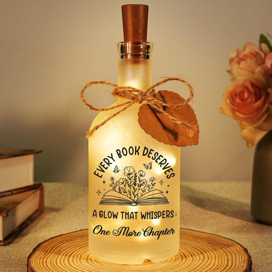 Vetbuosa Bookish Gifts for Her – LED Bottle Light for Book Lovers – Reading Gifts for Women Who Love Books, Book Club Members – Perfect Avid Reader Present & Classroom Incentive Prize