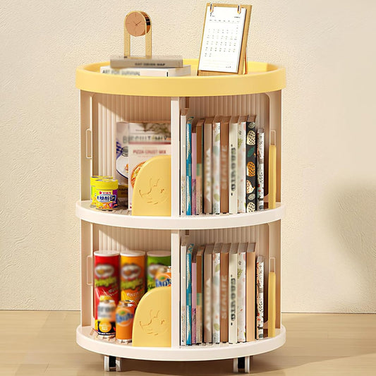 360° Rotating Bookshelf for Kids - Swivel Bookcase Tower with Wheels, Ideal for Living Room, Office, or Study Room - Small Corner Bookshelf in Green
