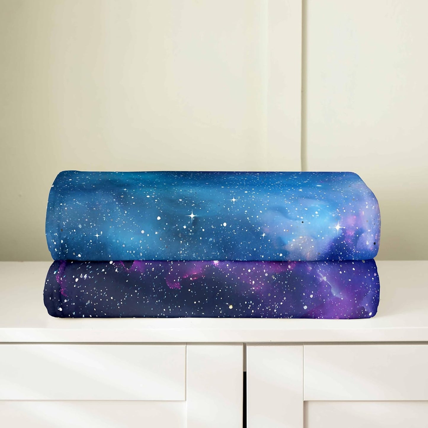 Galaxy Series Throw Blanket for Kids Boys Girls,Blue/Purple Out Space Nebula Fleece Blanket Lightweight,Universe Starry Sky Fuzzy Blanket Queen,Mystic Stars Space Flannel Blanket Bedroom Decor