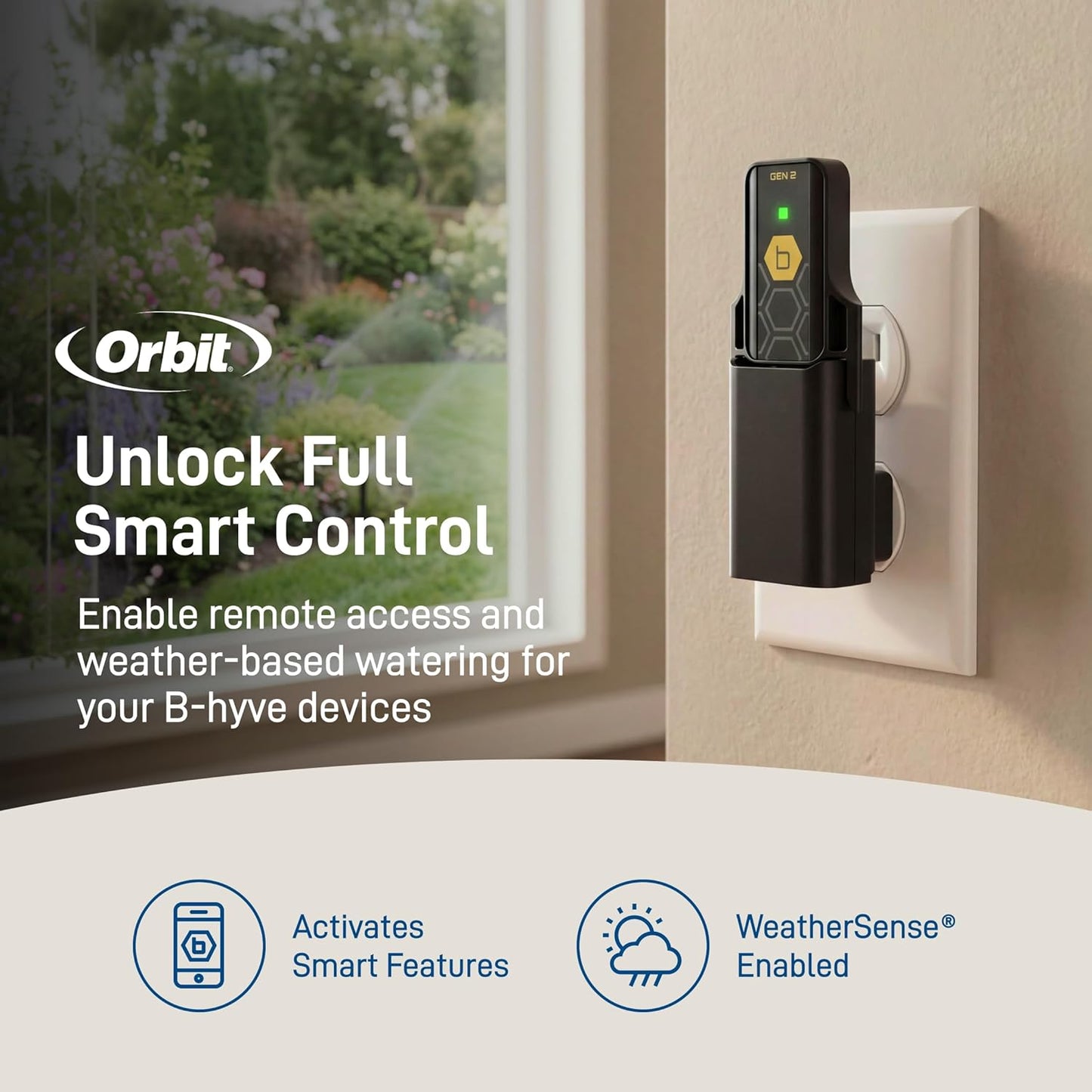 Orbit 21027 B-hyve Gen 2 Wi-Fi Hub, Gray