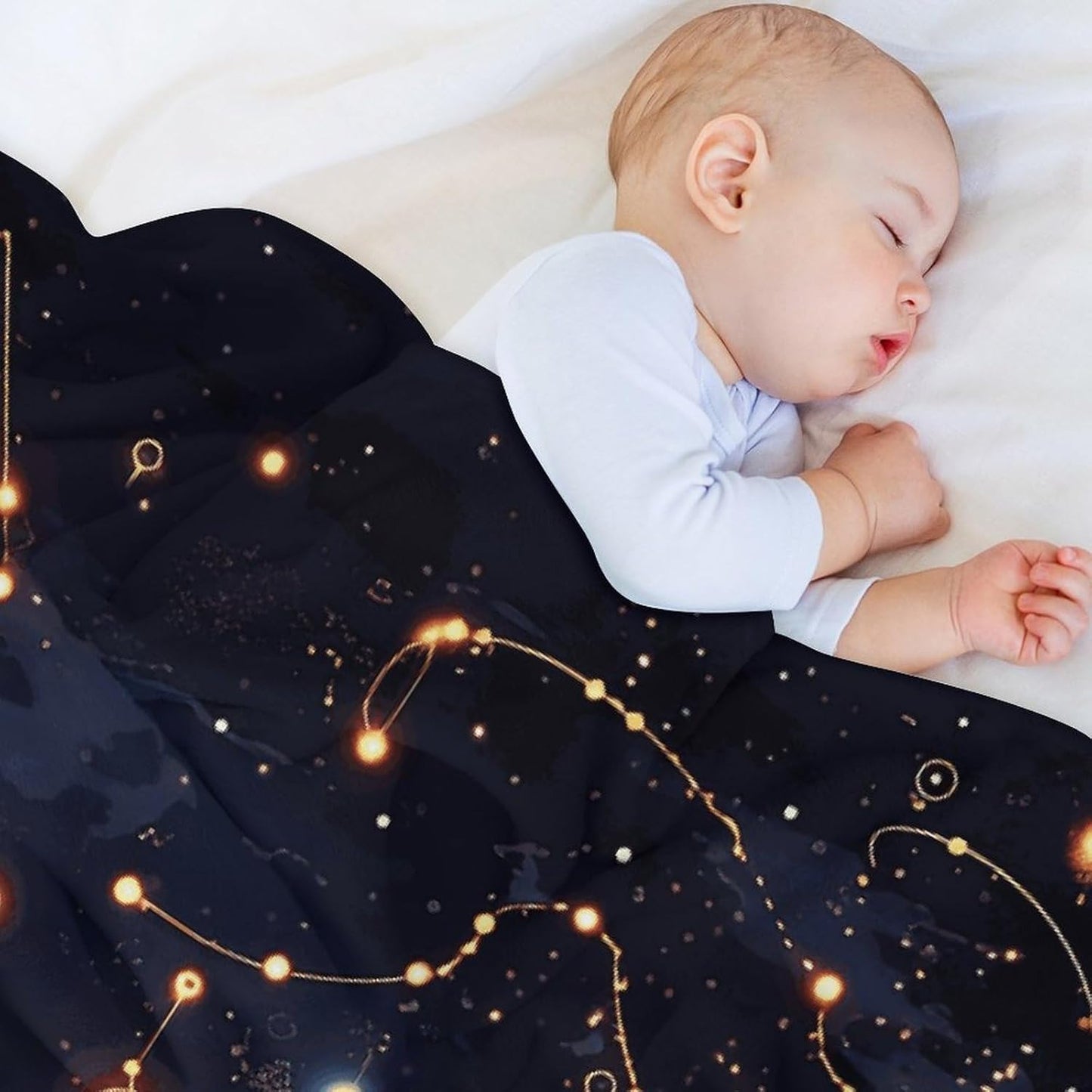 Star Constellation Map Blanket Super Soft Lightweight Throw Blanket Cute Cozy Warm Bed Blanket Decorative Fuzzy Blanket All-Season Home Decor Gift for Sofa Couch Living Room 50"*60"（130 * 150cm）