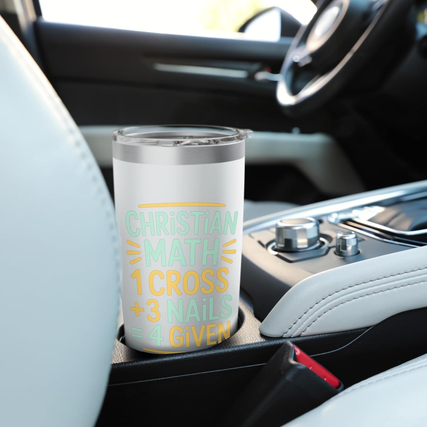 Christian Math One Cross Three Nails Four Given Stainless Steel Insulated Tumbler