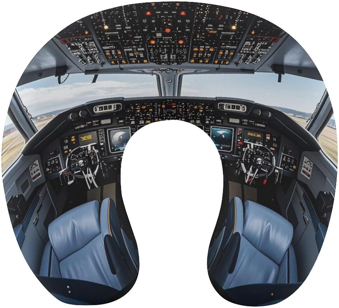 Airplane Cockpit Neck Pillow Memory Foam U Shaped Pillows Portable Pillows for Shoulder Travel Head Support Pillow with Concealed Zipper for Airplane Car Home Office
