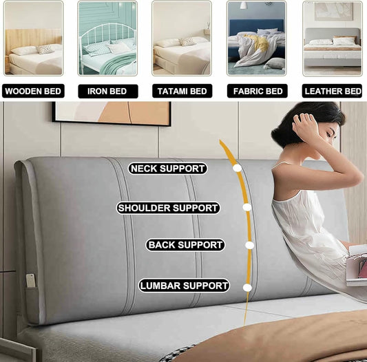 Camel,Straps/59x23x4In,Wedge Bedside Cushion Solid Color Headboard Pillow Large Backrest Rectangle Headboard Upholstered Lumbar Support Cushion for Bunk Bed Daybed