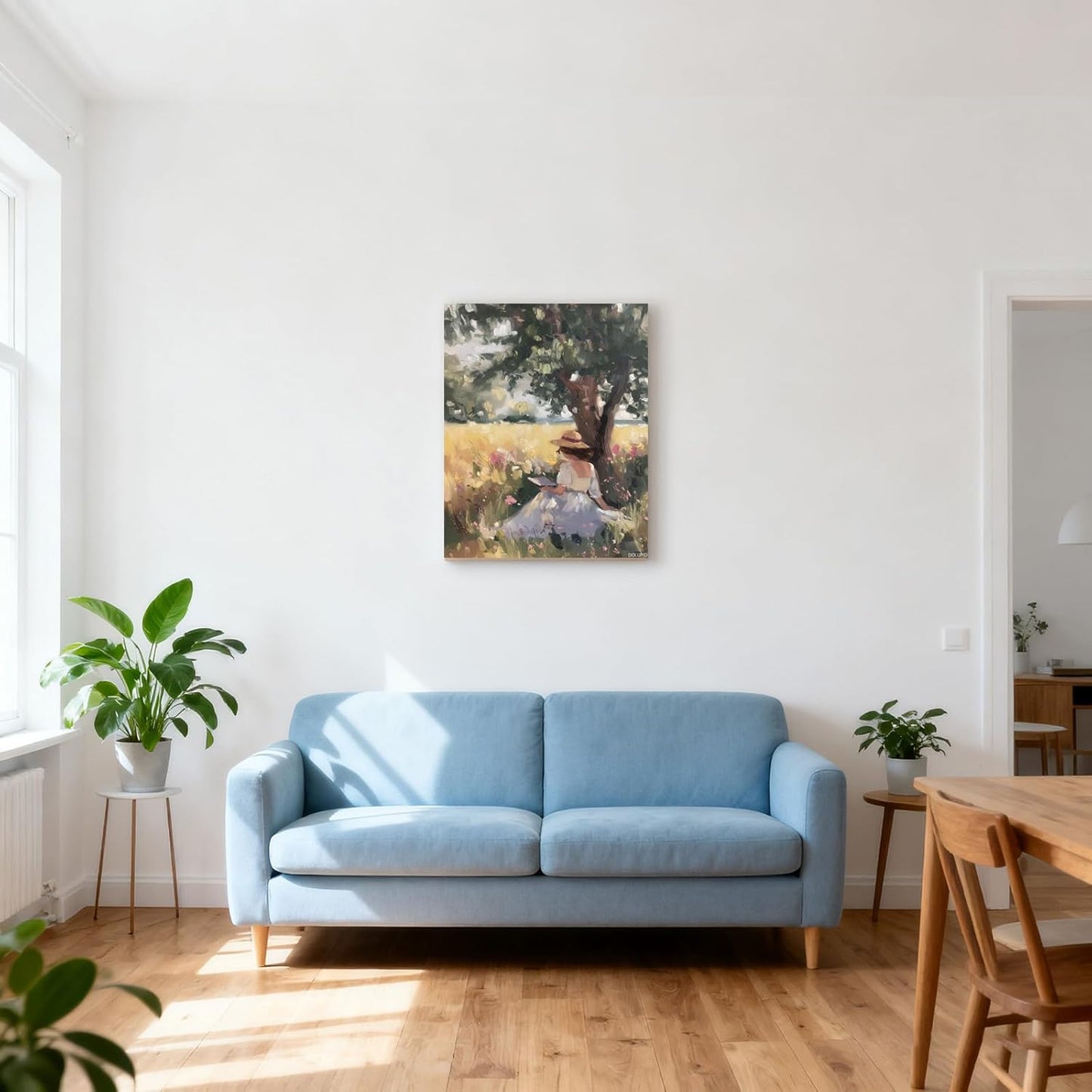 Book Wall Art Woman Reading Bookish Wall Decor Pastel Oil Painting French Country Decor Vintage Cottage Reading Nook Canvas Print Posters for Books Lover Library Office 8x10inch Framed
