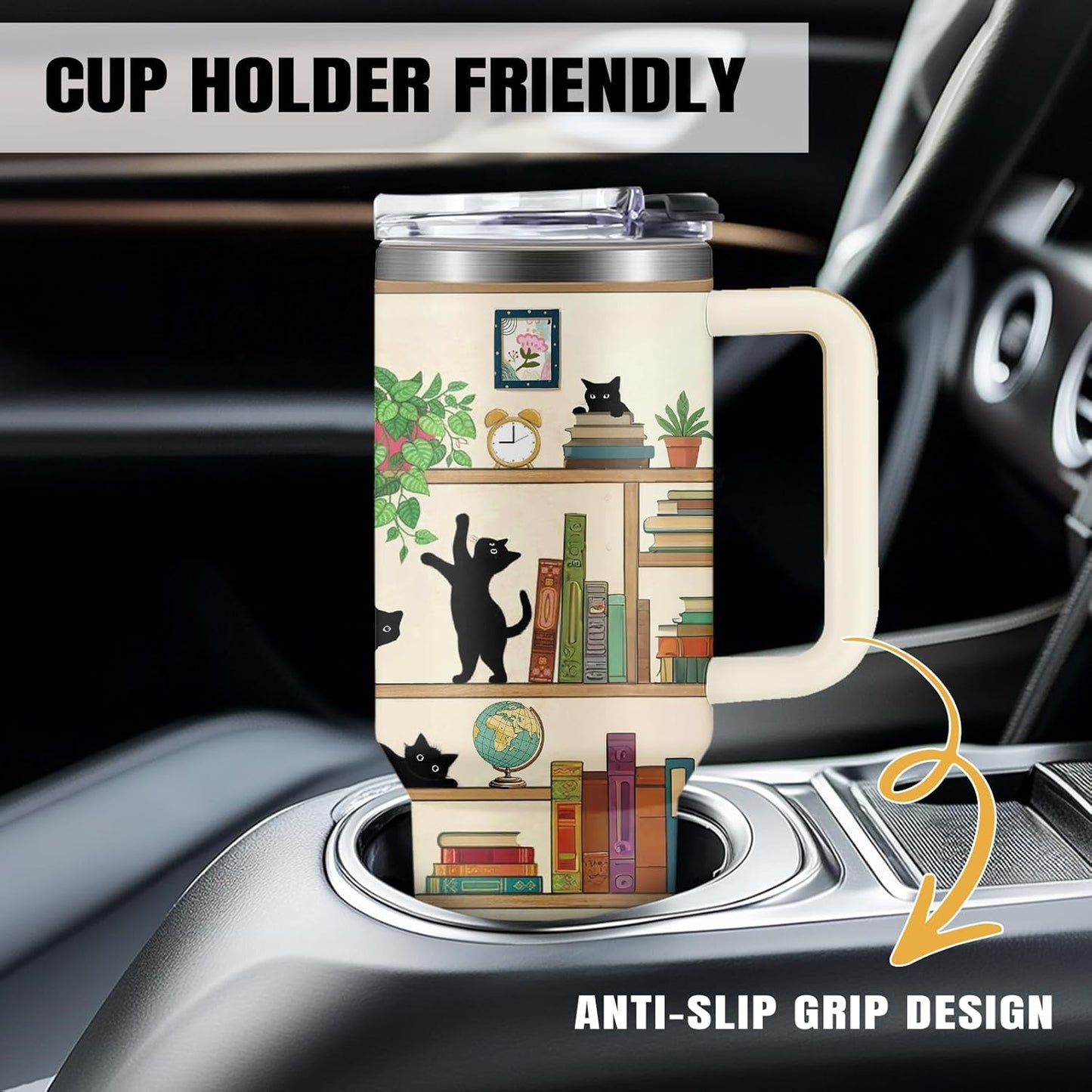 Book Lover Gifts For Women, Cats Tumbler 30 Oz, Gifts For Readers, Birthday Christmas Graduation Gift For Women Mom Sister Best Friends, Travel Coffee Insulated Cup