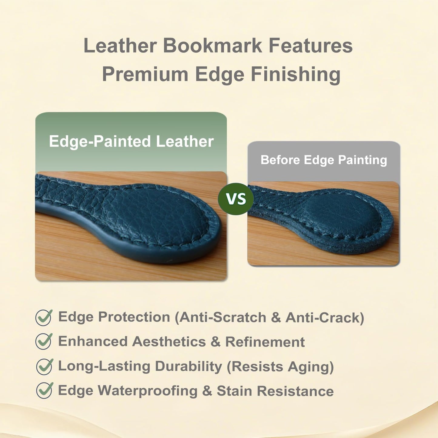2 Pcs Leather Magnetic Bookmarks, Genuine Leather Strong Magnet Book Clips for Reading, Page Markers for Women Men Book Lovers Readers, Page Holder for Keeping Books Open (Green)