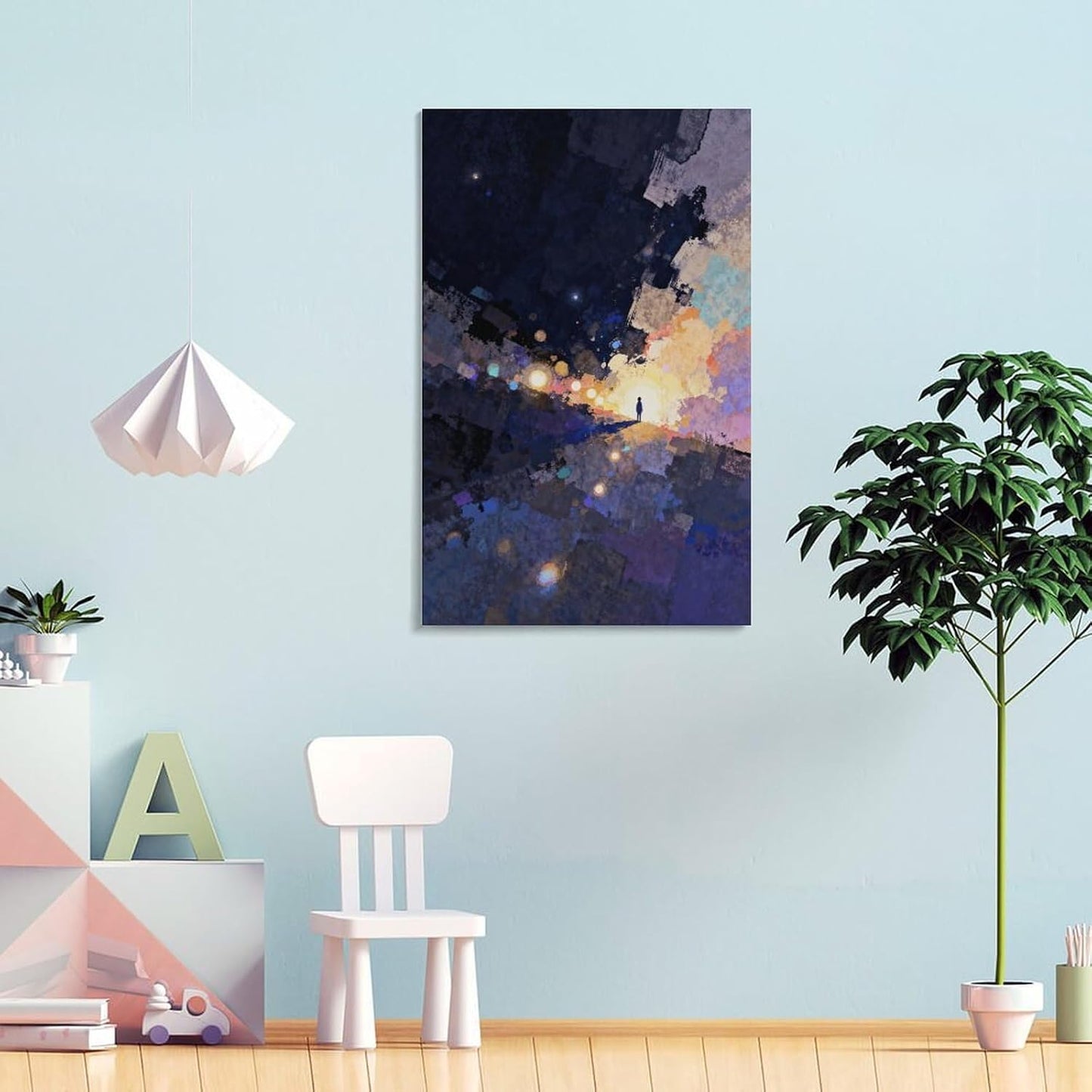 The World of Loneliness - 1 Oil Painting Print, Loneliness Wall Art, Moody Aesthetic Painting, Suitable for Reading Nook, Living Room, Bedroom Frame-style 16x24inch(40x60cm)