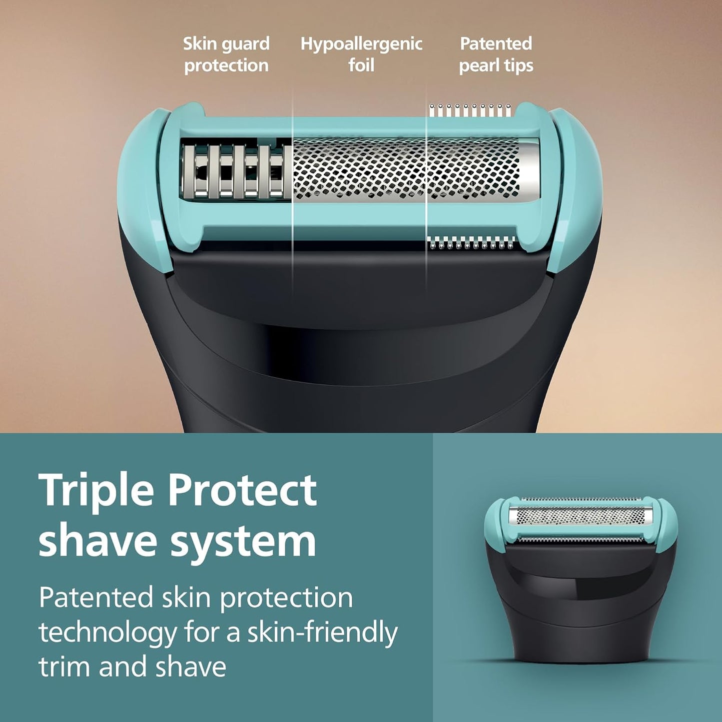 Philips Norelco Body Groomer 5000 Series, Intimate Hair Trimmer & Shaver for Men with Dual 100% Showerproof Full Body Shave & Trim Heads and Two Bi-Directional Body Hair Combs, BG5495/50