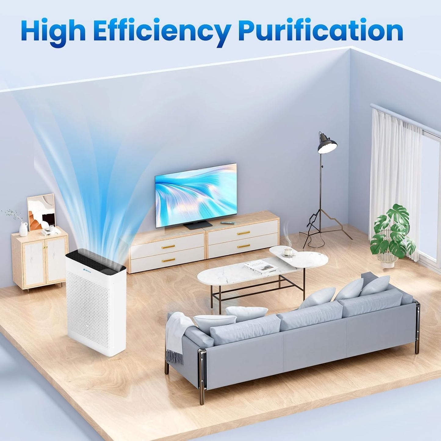 Air Purifiers for Home Large Room Up to 2000 Ft² with Air Quality Monitor, Filter Remind,21dB Sleep Mode, Wi-Fi and Timer, Washable Filters,Air Purifier for Pets/Dust/Smoke/Odor