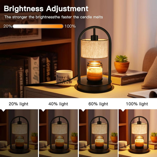 Candle Warmer Lamp with Timer, Dimmable Candle Lamp Warmer for Jar Candles, Wax Warmer with 2 Bulbs, Birthday Gifts for Women Mom, House Warming Gifts New Home Decor (Single-Bracket)
