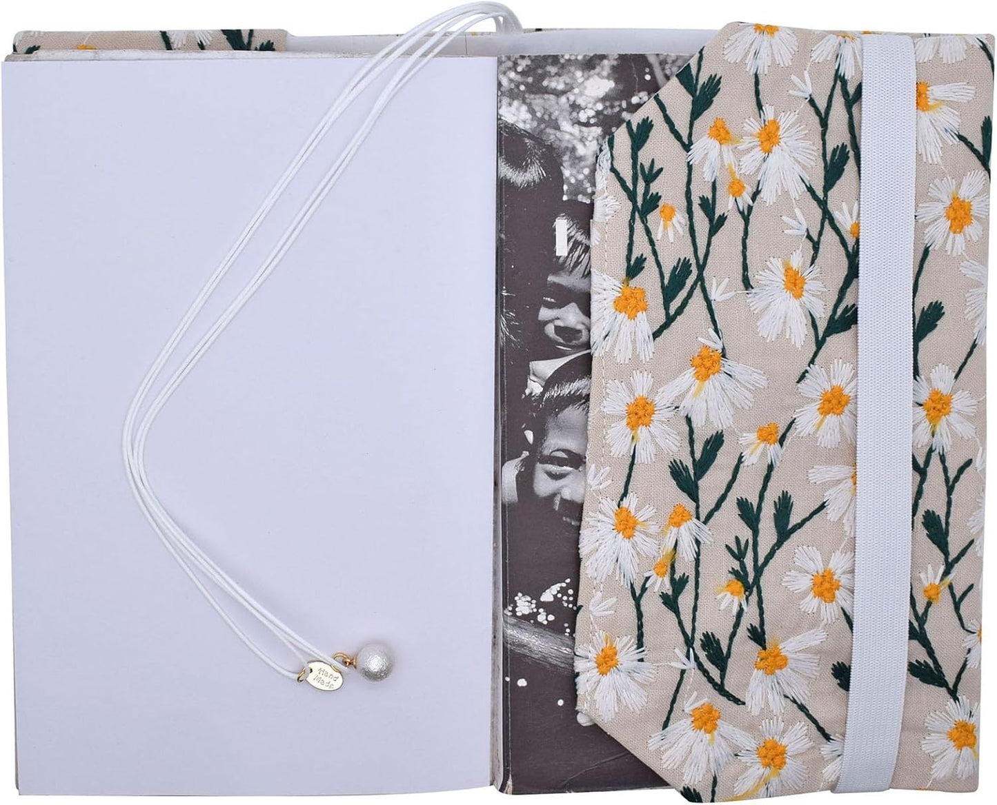 BLBMH Book Covers for Paperbacks Fit for 6x9 inch Adjustable Book Jacket Cover for Women Over 15 Soft Cloth Protector for Notebook Journal - Daisy 2 9in
