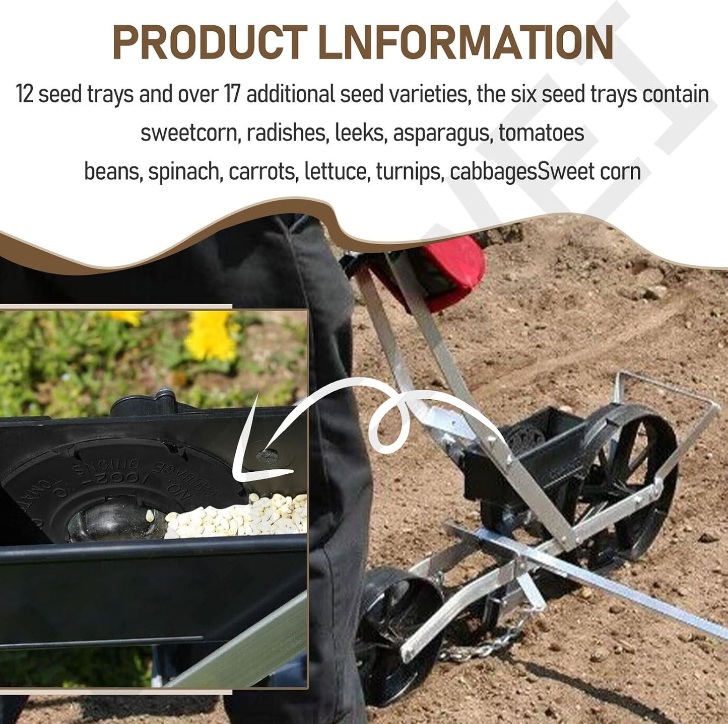60009 60010 Optional Seed Plate 12 Set for EarthWay 10001 1001-B Garden Seeder Plants, Earth-Way Seed Plates, Works for Sweet Corn, Radish, Leek, Asparagus, Spinach, Carrot, Beans and More