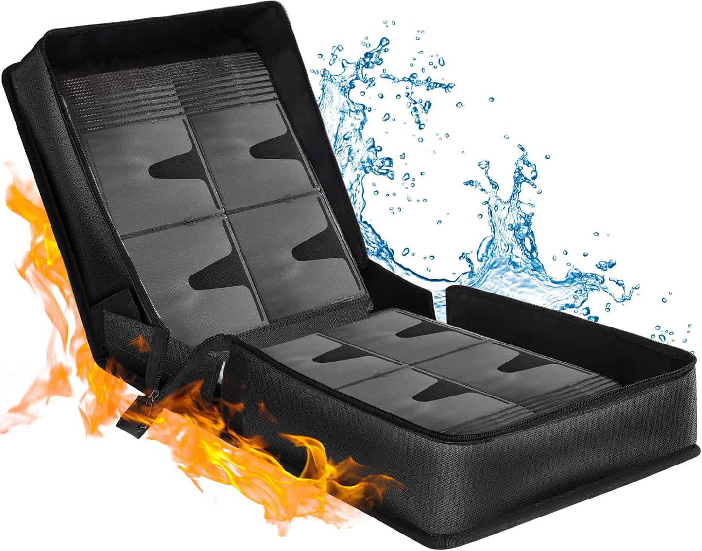 ENGPOW Fireproof CD Case, CD/DVD Storage Box,400 Capacity CD Binder DVD Storage Holder with Zippers, Portable Large Card Media Wallet Organizer Safe for Home Office Travel Car,Black,12.2"x11.8"x7.1"