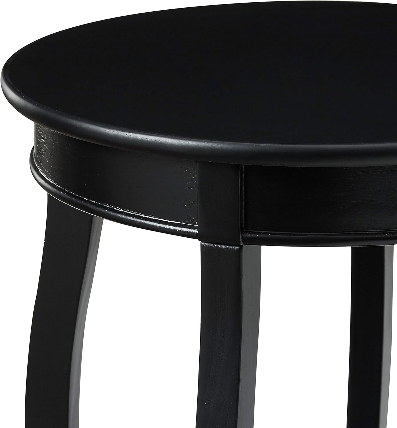 Powell Furniture Round Table with Shelf, Black
