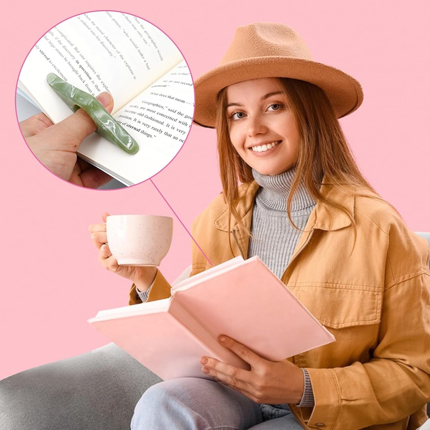 3 PCS Thumb Book Page Holder for Reading, Book Finger Opener Holder Thumb, Reading Accessories Gifts for Book Lovers Readers Women Teachers
