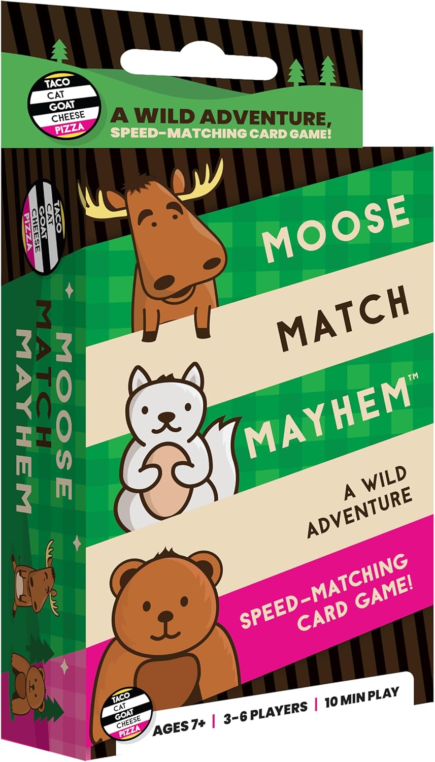 Moose Match Mayhem - by Taco Cat Goat Cheese Pizza – A Wild Adventure, Speed-Matching Card Game! Easy, Fast and Fun for Family Game Night for Kids Ages 7+, Teens, Adults
