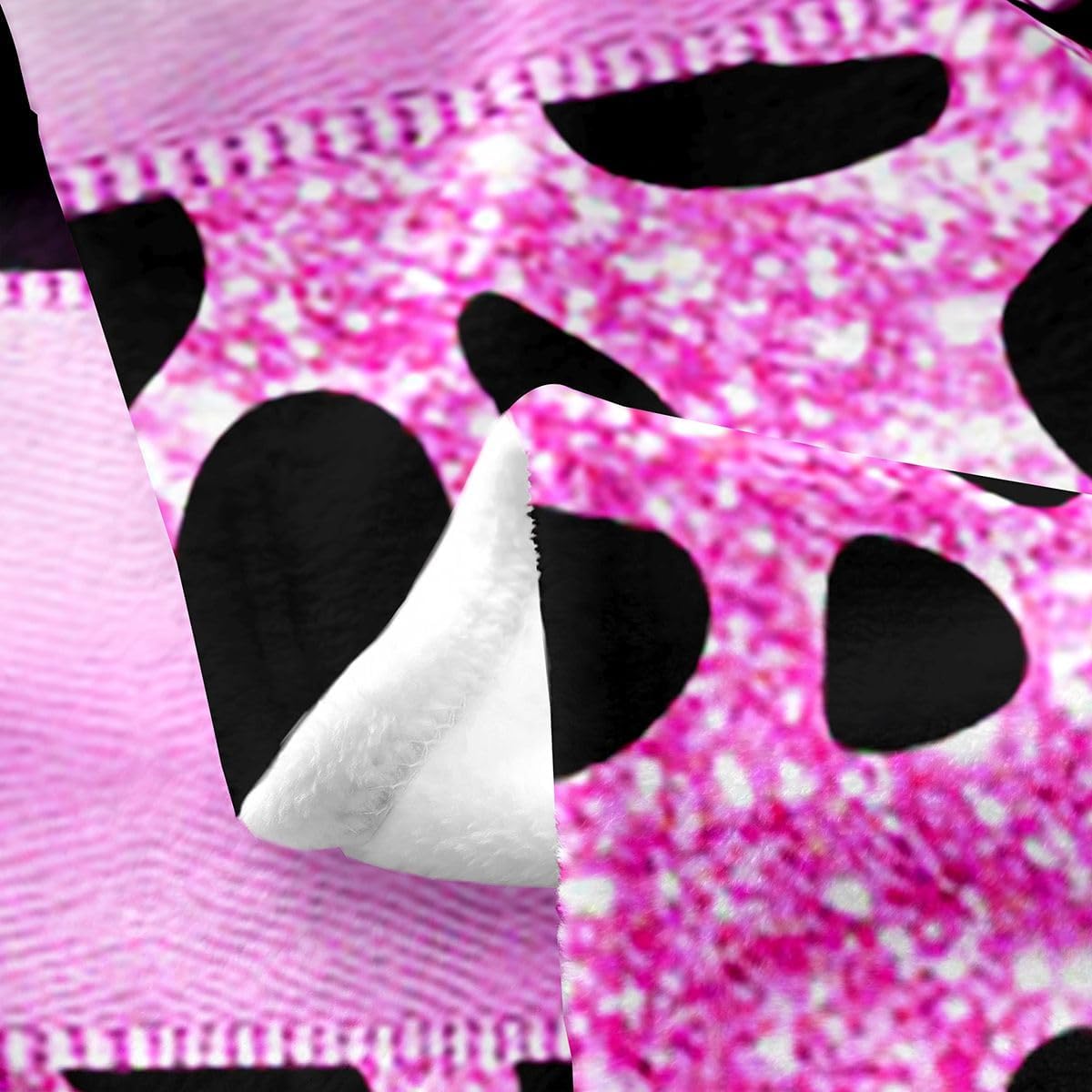 Feelyou Pink Purple Leopard Fleece Throw Blanket Cute Bow Flannel Blanket Plush Fuzzy Sweet Animal Pattern for Bed Couch Chair Living Room Coquette Aesthetic Queen 90"x90" Bedroom Decor