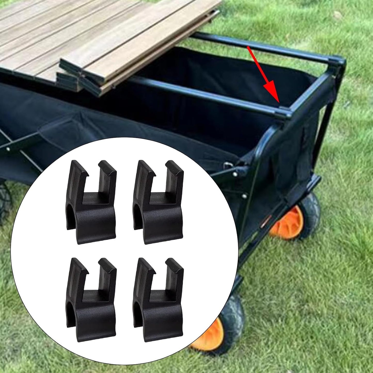 8 Pack Camping Wagon Table Top Attachment Buckle Snap-on Mount Pole Clip Fastener for Collapsible Utility Beach Park Wagons Cart with Folding Tabletop Rod Stick Support Outdoor Garden Picnic