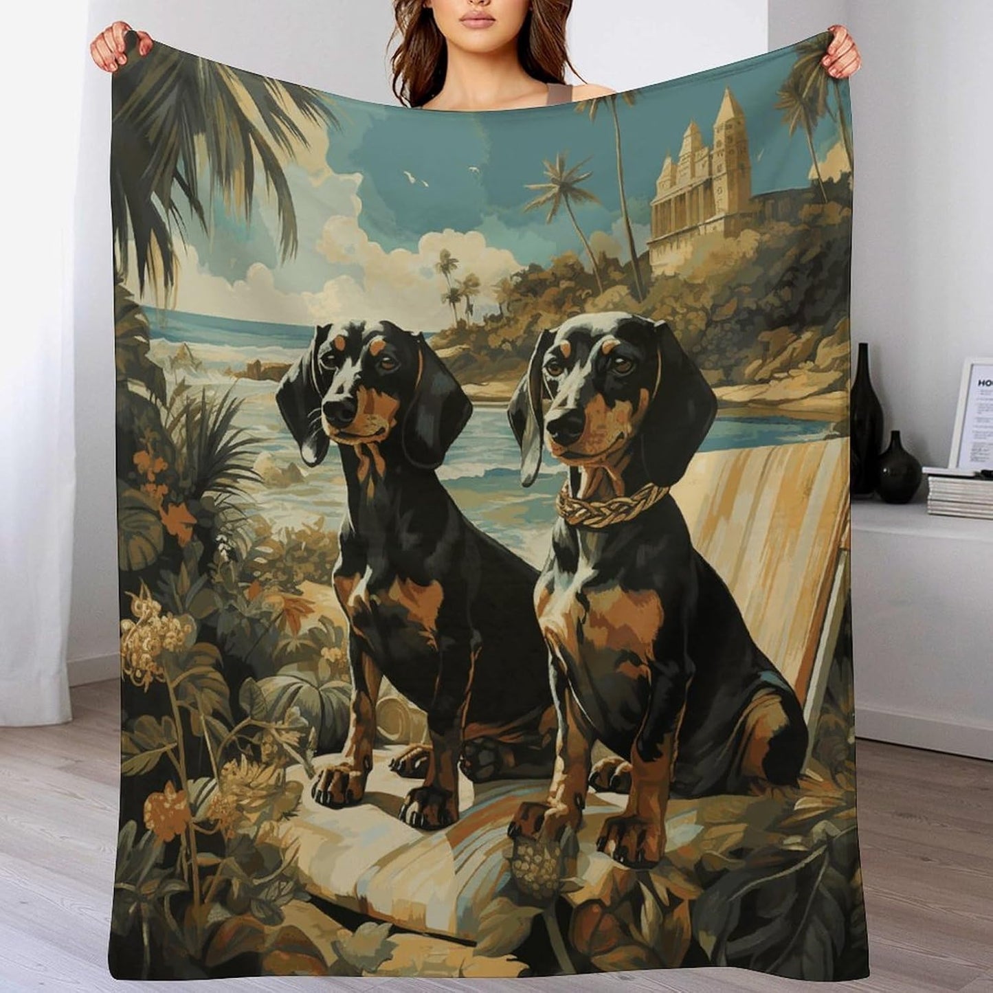 Dachshund Dog Bento Throw Blanket for Couch Super Soft Warm Lightweight Throw Blankets Cozy Flannel Bed Blanket Cute Decorative Blankets for All Seasons Home Decor Gift 60"*80"（150 * 200cm）
