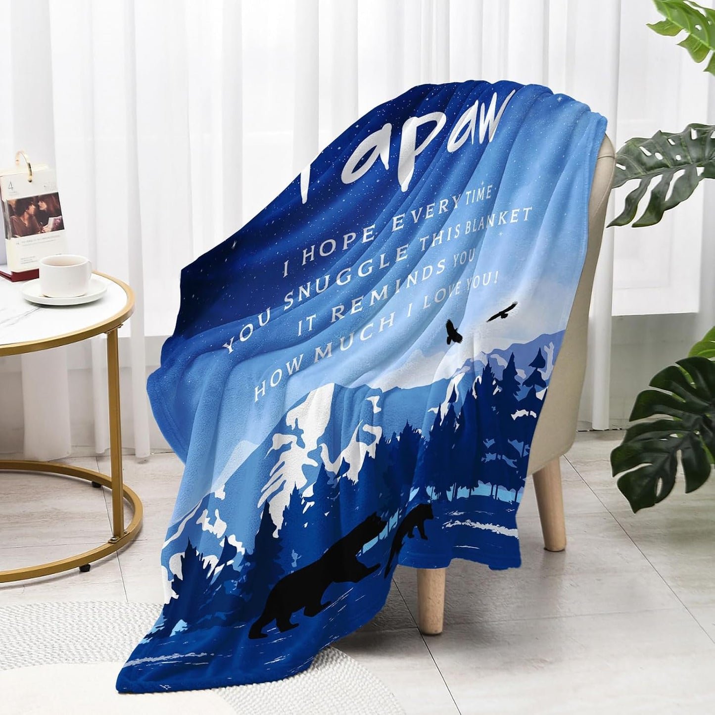 Papaw Gifts from Grandkids, Gifts for Papaw Throw Blanket 60 x 50 Inch, Papaw Gifts for Birthday, Gift for Grandpa from Grandchildren, Papaw Gifts for Christmas from Grandson Granddaughter