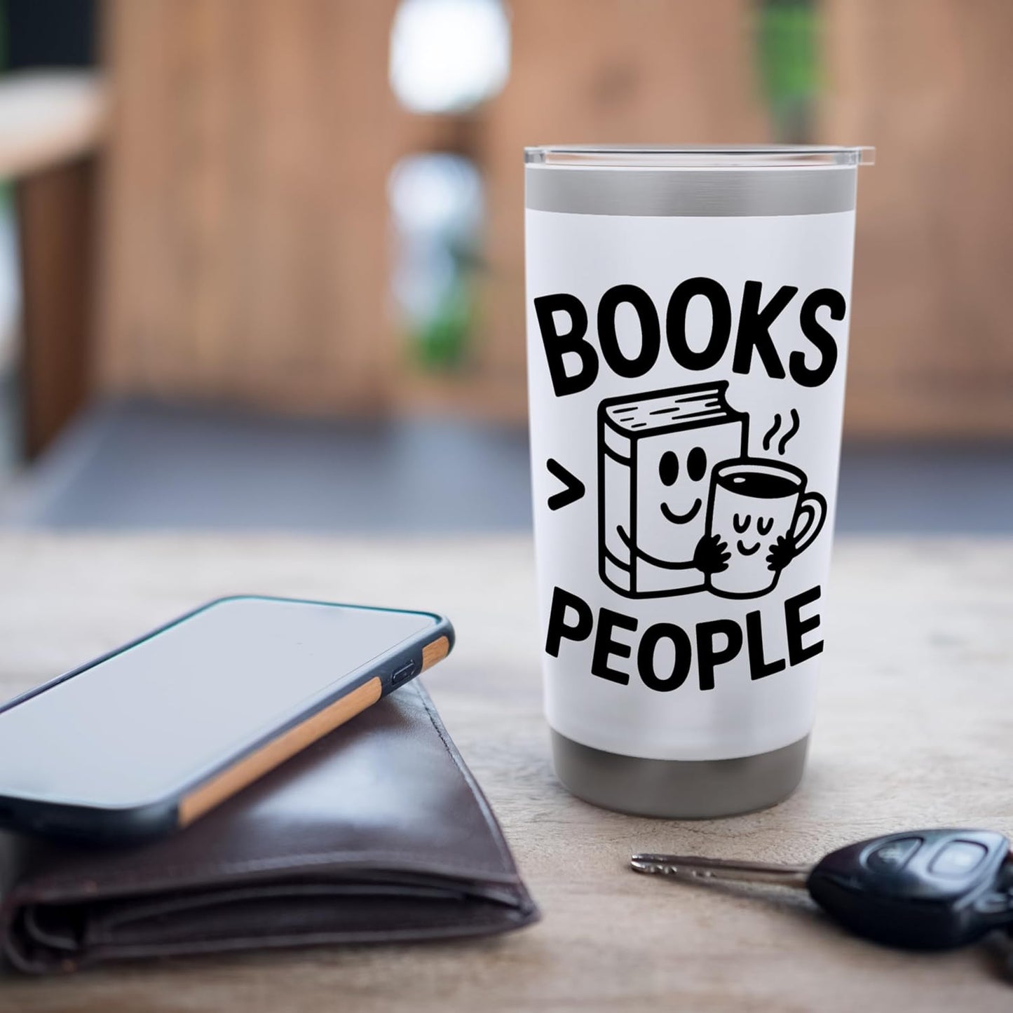 Books Greater Than People Mug Motto Stainless Steel Insulated Tumbler