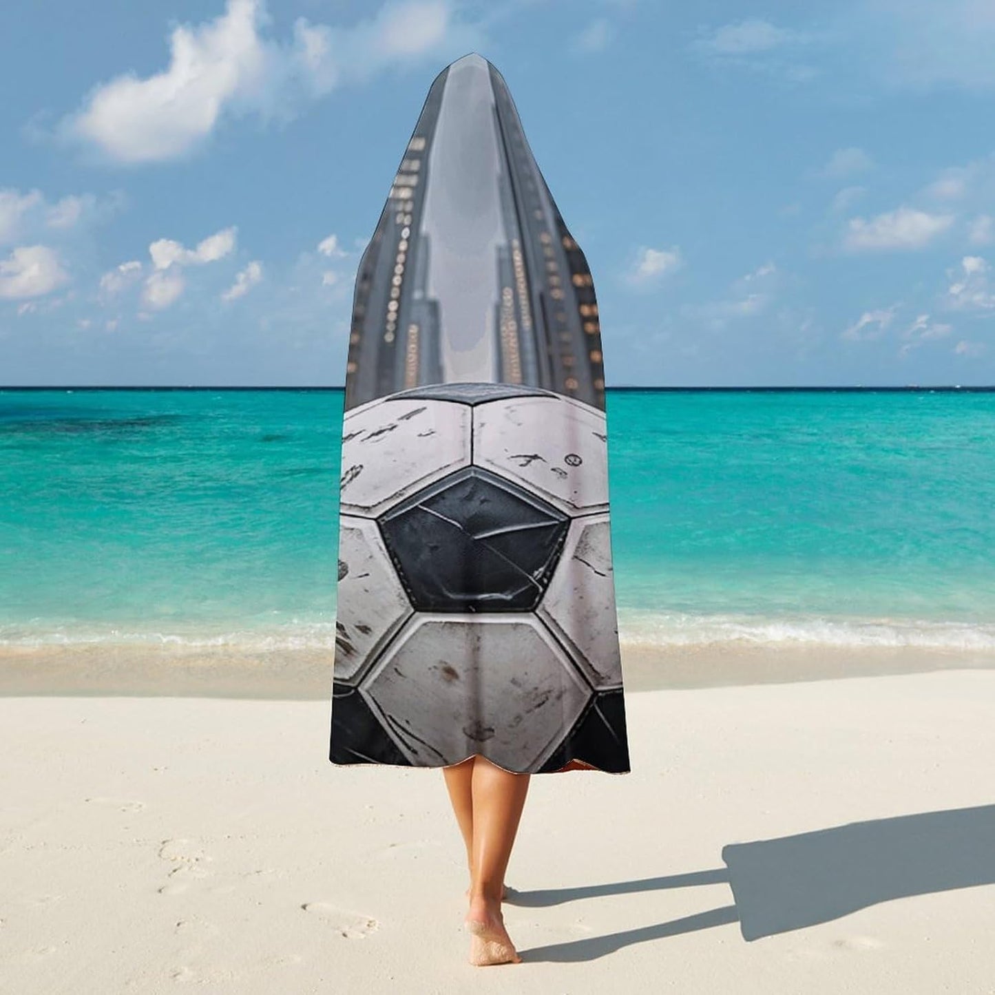 Soccer Wearable Hoodie Blanket for Women Men Fleece Blanket with Hood Oversized Warm Cozy Gifts