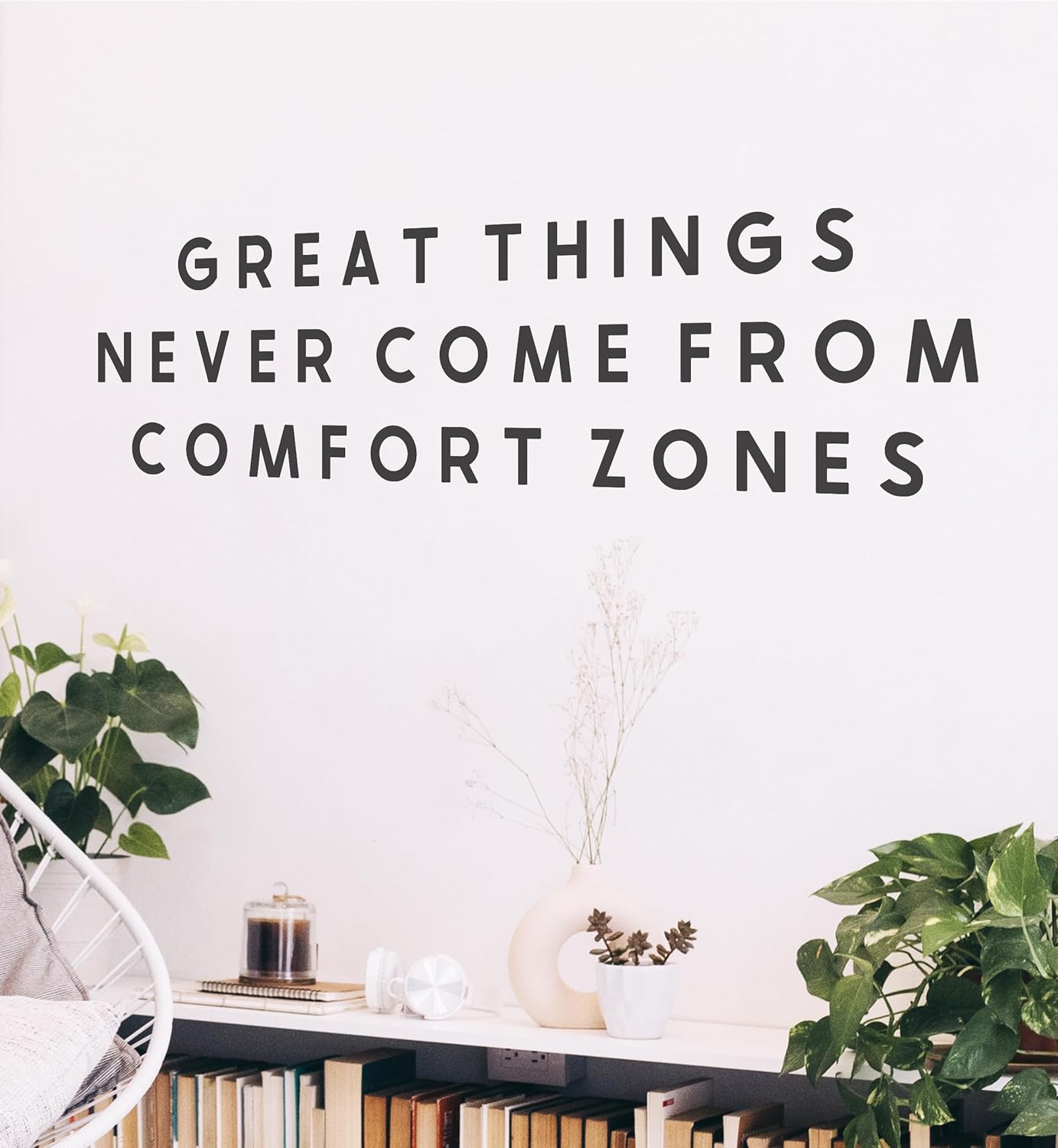 My Vinyl Story | Great Things Never Come from Comfort Zones | Inspirational Wall Decal Quote Sticker Motivational Office Decor Positive Vinyl Art for Classroom Gym (Black, 36x10 inches)