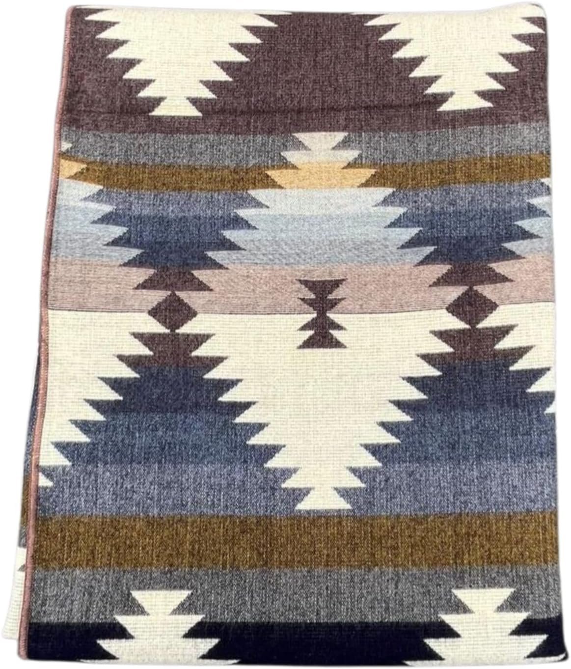 Alpaca Wool Blanket, Queen Size 94 x 78, Reversible 2 in 1, Thick and Ultra Soft, Hypoallergenic, Non-Itchy, Handmade in Ecuador. Premium Alpaca Wool Thtow Blanket for Cozy Comfort. (Blue and Brown)