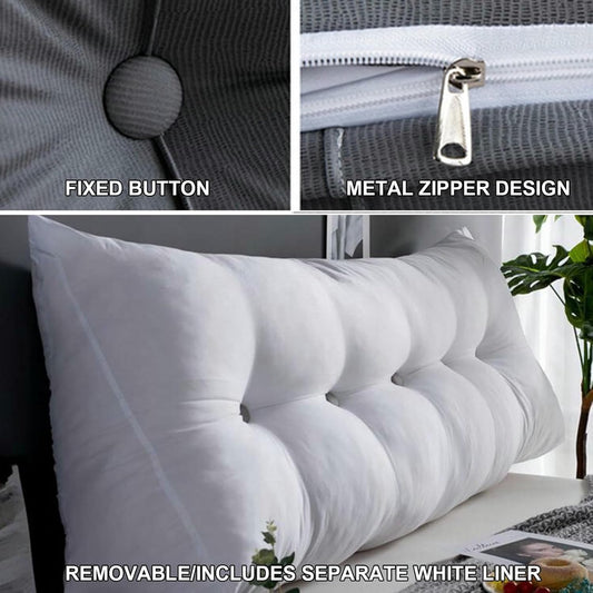 Soft Reading Bed Rest Pillow,Long Headboard Backrest Large Bolster Wedge Pillow Solid Color Neck/Back/Lumbar Support Pillowboard Dorm Daybed Cushion~/
