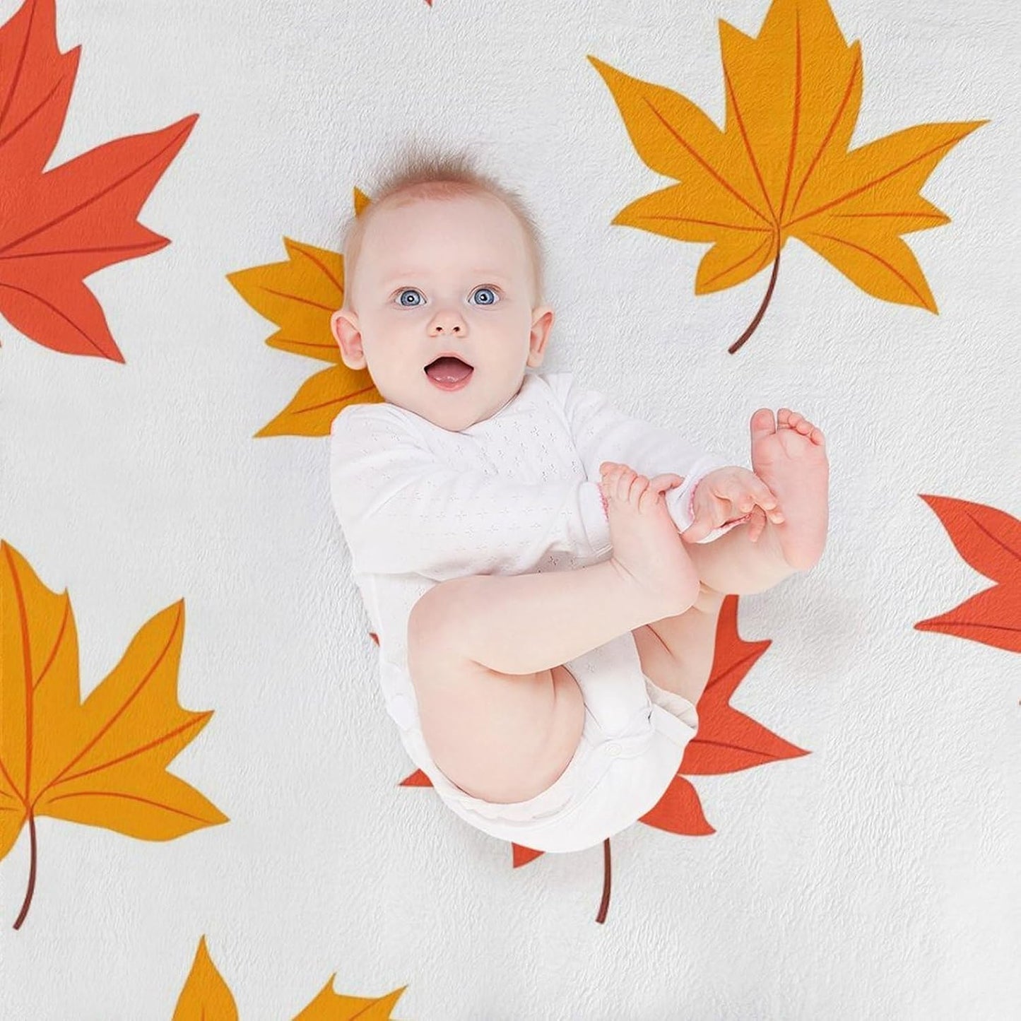 Maple Leaf Throw Blanket for Couch Bed Plush Cozy Fuzzy Flannel Blanket for All Season 55"x70"