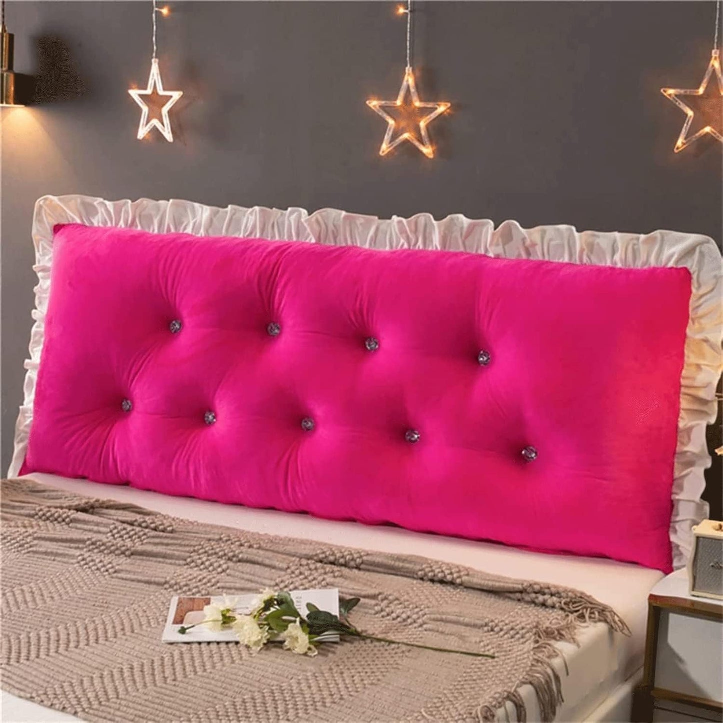 Solid Color Headboard Pillow,Cushion Reading Pillow Large Bolster Positioning Support Wedge Pillow Removable Cover(Size:180x20x60cm(70x7.8x23.6),Color:D)