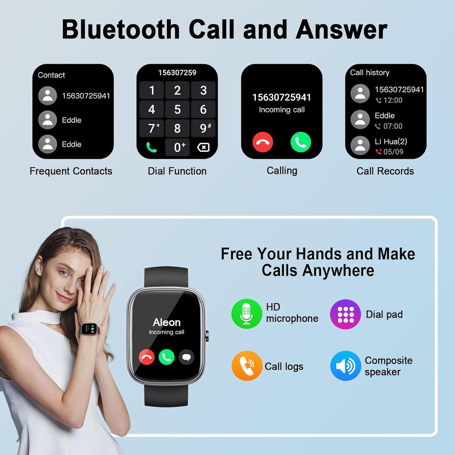 Smart Watch (Answer/Make Calls), 1.91"HD Smartwatch for Men Women Heart Rate/Sleep Monitor/Pedometer, 2026 New Fitness Watch with 113+ Sport Modes, Activity Tracker IP68 Waterproof for Android iOS