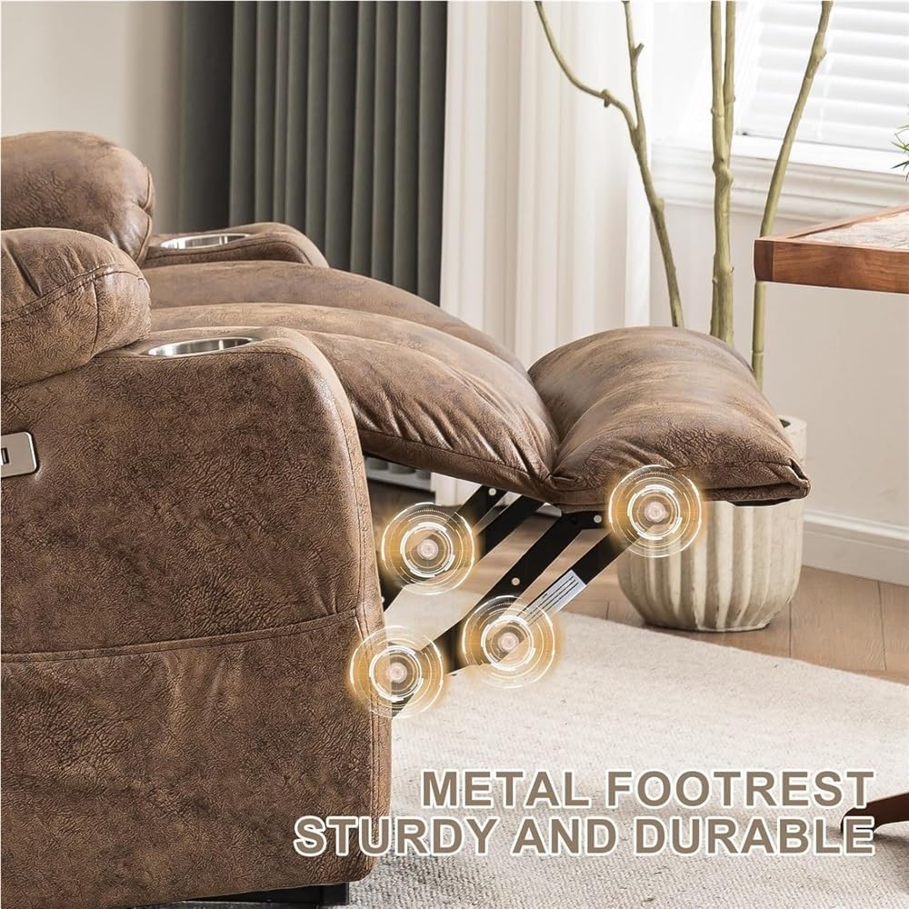 Power Lift Recliner with Heat & Massage – Oversized Electric Leather Recliner Chair with USB Ports, Cup Holders, Breathable Seating, Comfort Sofa for Living Room, Elderly & Adults