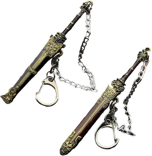 2 Pcs Metal Sword Bookmark Set with Scabbard, Mini Sword Book Mark for Men & Women, Vintage Bronze Daggers Reading Accessories, Unique Gifts for Book Lovers, Teachers, Students (Black & Yellow)