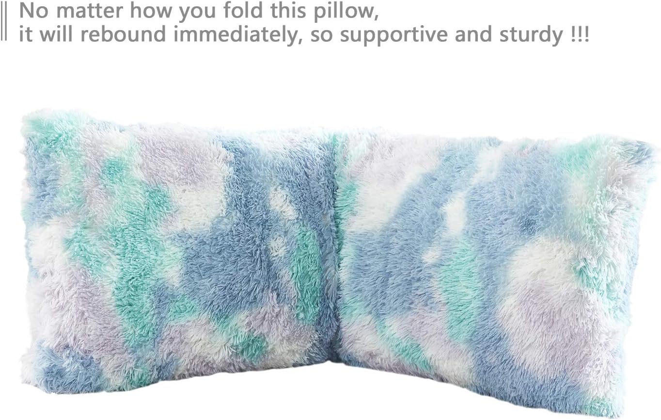 Cozy Plush Fur Body Pillow 20X54 Inches with Premium Filling, Ultra Soft Bed and Sofa Pillow, Vibrant Pastel Colors on Long Pillow, Big Hug Double Pillow, Pregnancy Pillow, Warm Fascinating