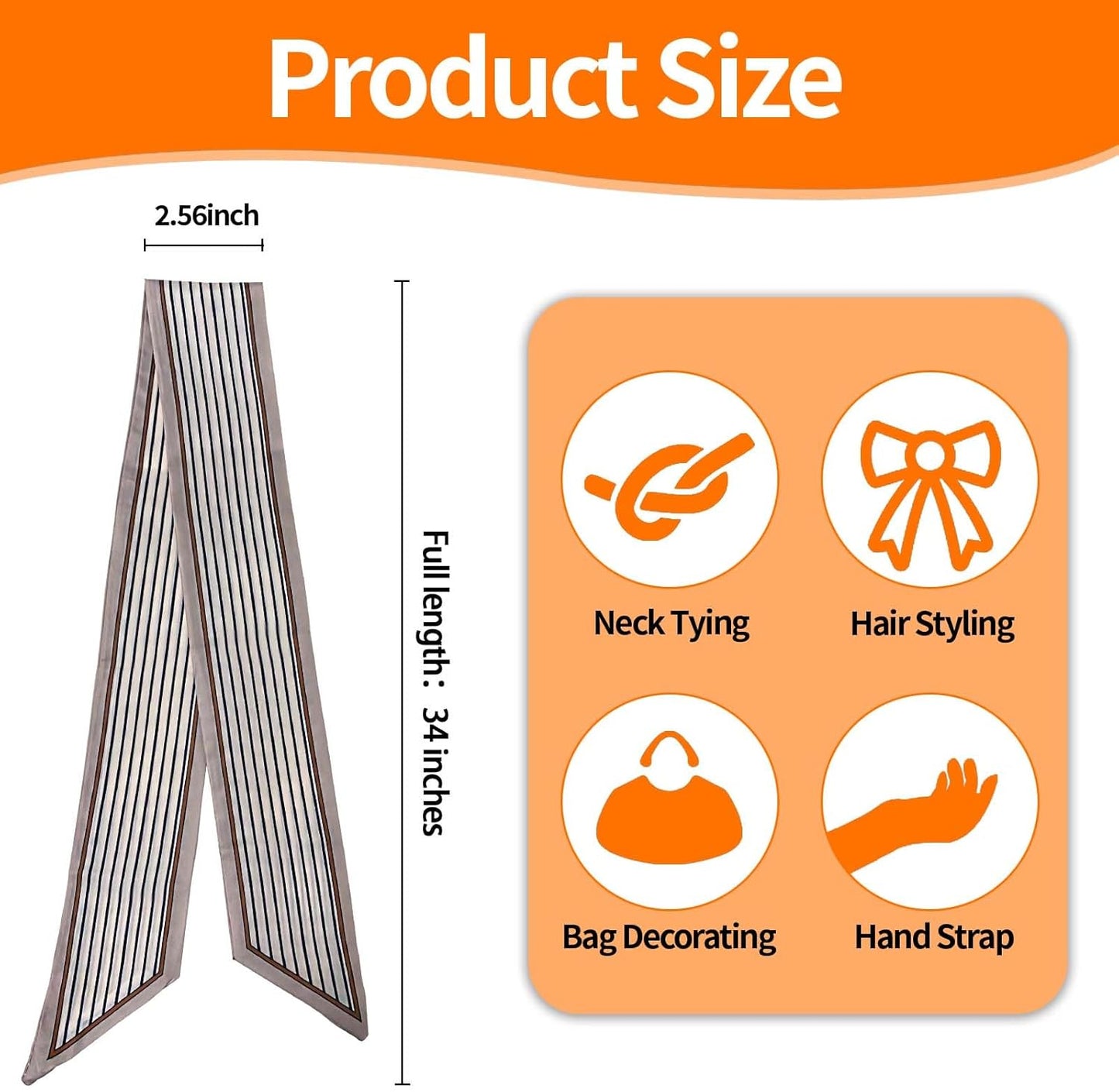 24PCS Fashion Scarves for Women Multifunctional Neck Scarves Purse Scarf Headbands for Bags Hair Accessories