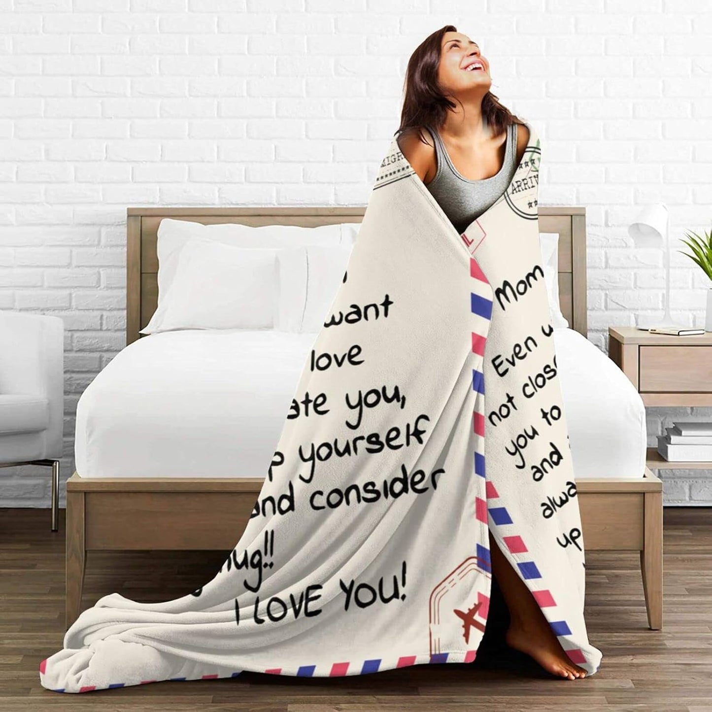 Throw Blankets Anniversary Birthday Gift for Mom from Daughter Son, Dear Mom Blanket for Mother's Day, Super Soft Flannel Throw Blankets for Christmas Valentines Day for Bed Couch