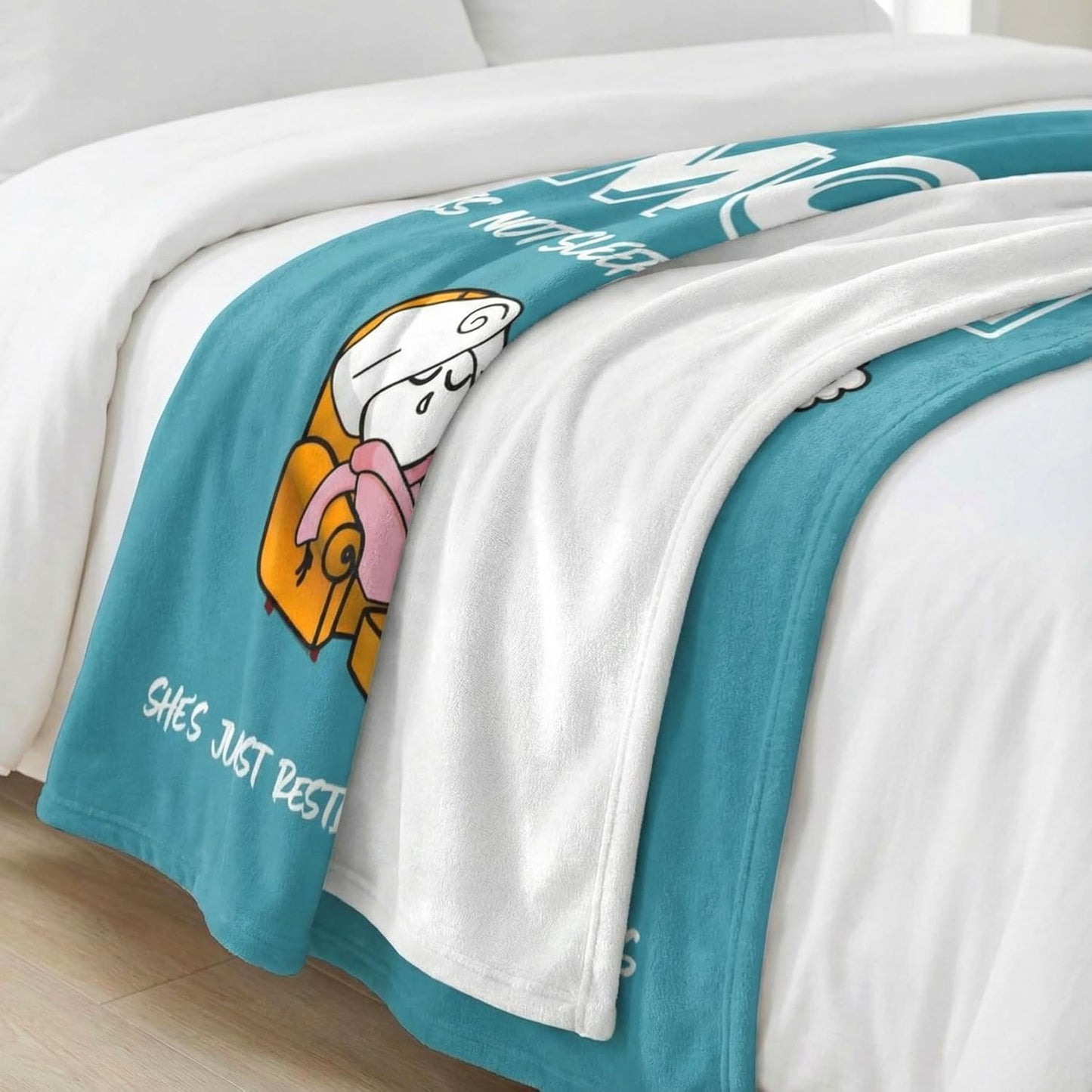 Funny Christmas Birthday Gifts for Mom from Daguther Son I'm Not Sleeping Throw Blanket Funny Soft Travel Blanket Present New Mom Gifts Mommy Mama Blanket for Cozy Naps 60"x50"