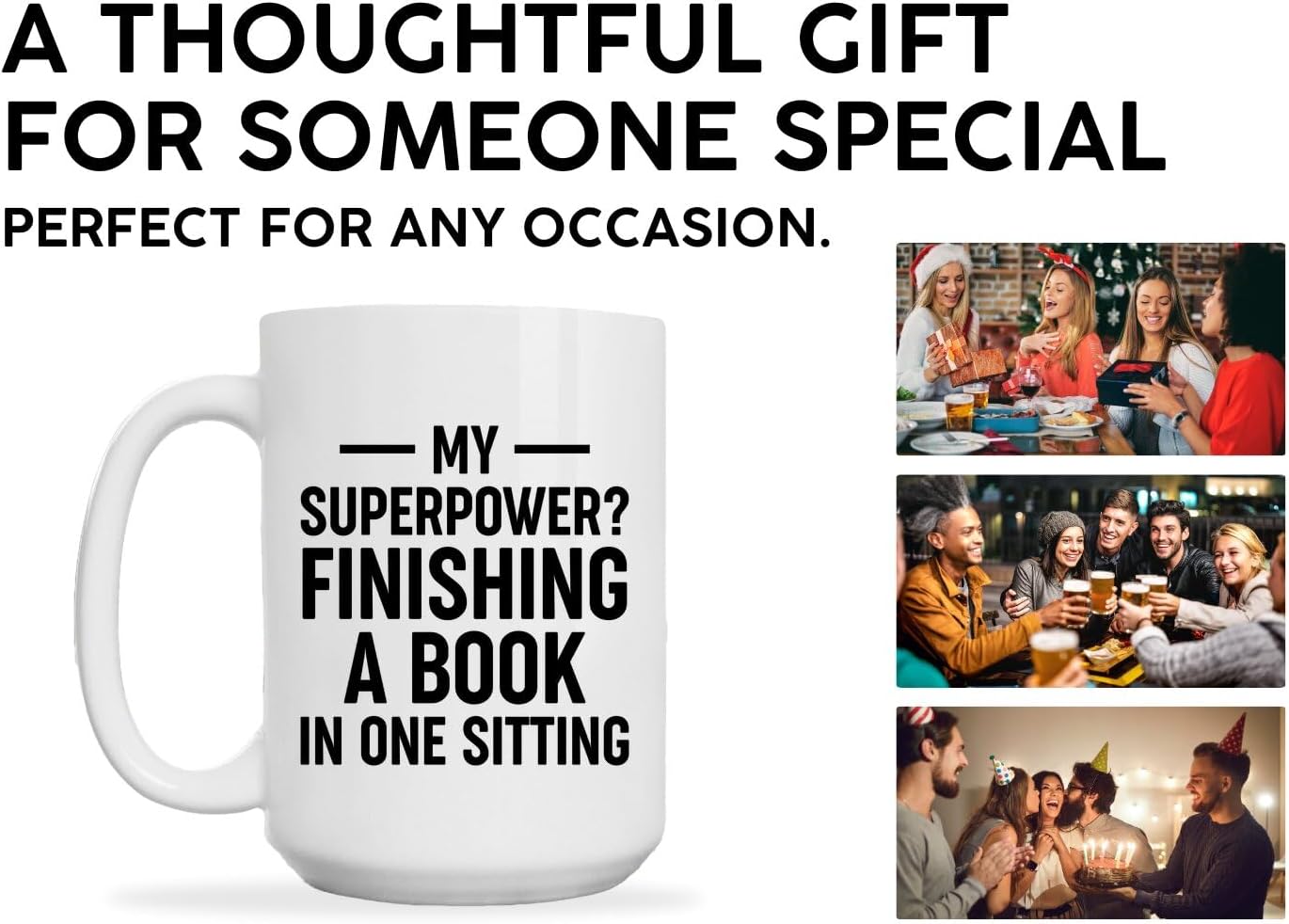 Book Lovers Coffee Mug 15oz White -Book finisher - Book Reader Bookworm Addict Bookish Librarian Nerd Gifts Decor for Men Women