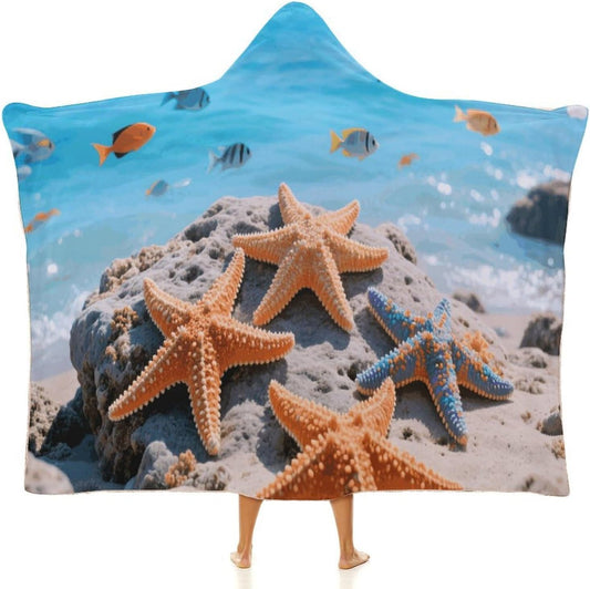 Tropical Reef Wearable Hoodie Blanket for Women Men Fleece Blanket with Hood Oversized Warm Cozy Gifts
