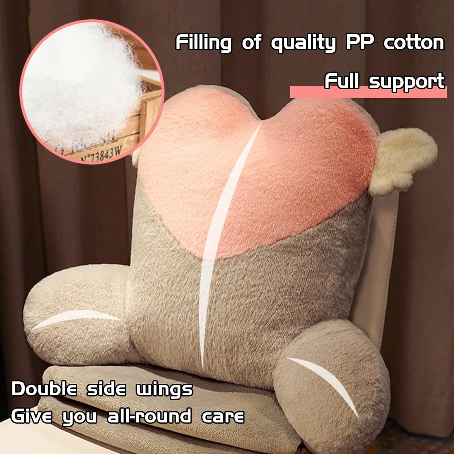 Wedge Reading Pillow,with Blanket and Without Blanket,Bed Rest Triangle Backrest Back Lumbar Support Cushion for Sitting Up in Bed/Couch,Removable wash