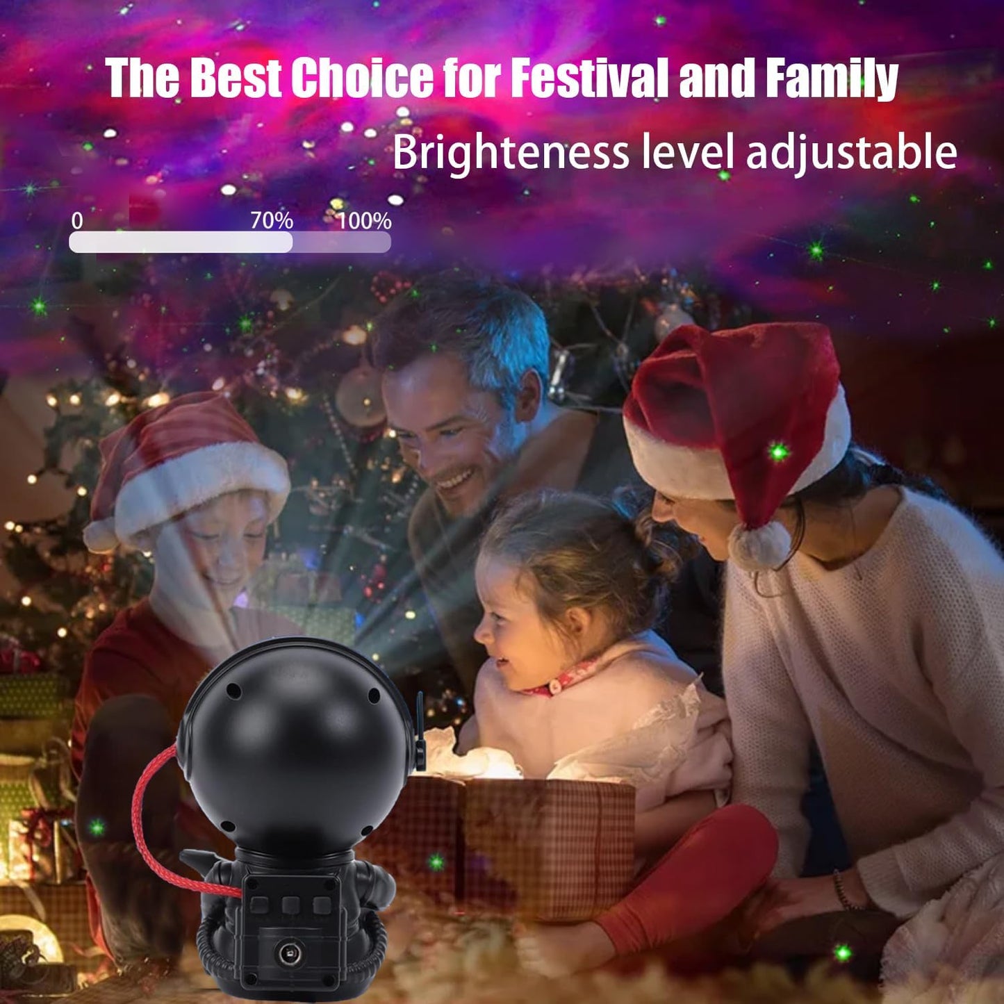 Astronaut Star Projector, Galaxy Projector Light, Kids Night Light with Guitar, Nebula Star Ceiling Night Light,Gifts for Birthdays, Valentine's Day, Christmas，with Remote，Black