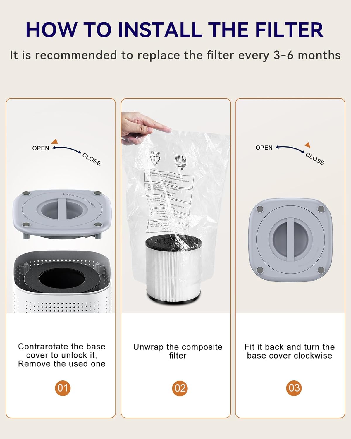 Air Purifiers for Home Large Room up to 1500ft², Tailulu H13 True HEPA Air Purifier for Pets Dust Odor Smoke, Air Purifier for Bedroom with 15dB Quiet Sleep Mode for Bedroom Office Living Room